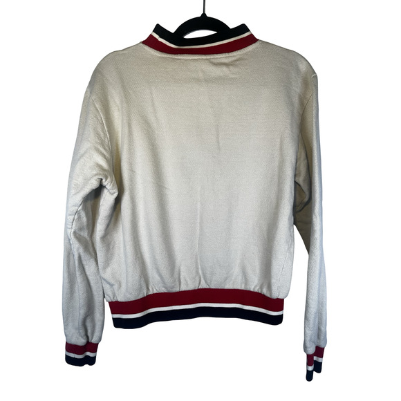 Russell Athletic Sweater Mens Small White Red Black Varsity Chenille R Knit - Picture 2 of 13